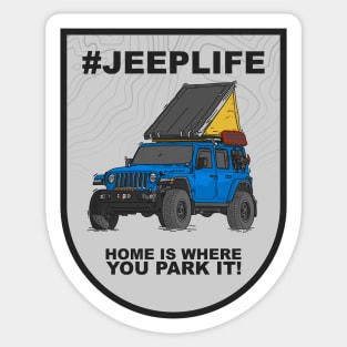 Jeep Life Jeep Wrangler Offroad 4x4 - Blue Sticker